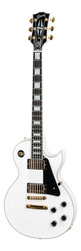 Guitarra eléctrica Gibson Custom Shop Les Paul Custom de arce/caoba alpine white brillante con diapasón de ébano