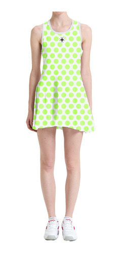 Imagem 3 de 6 de Vestido Beach Tennis C/ Shorts Bolinhas Poa Verde Beachwear