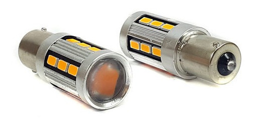 Lampara S25 18 Led Ámbar Ba15s 1 Polo Canbus 12v 24v X2 Un.