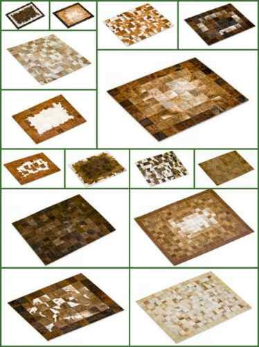 Alfombra Patchwork De Cuero De Vaca Con Pelo. 1,8 M X 2,4m