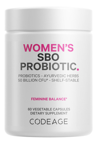 Suplemento Probiótico Codeage Women 50 Billion Crus 60 Caps