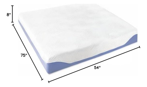 Colchón Viscoelástico De Gel 8 Pulgadas Matrimonial Medio