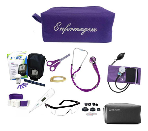 Kit Enfermagem Esteto Esfigmo + Acessórios Diversas Cores