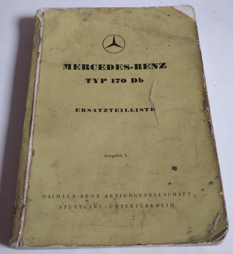 Manual Master De Desarme Original: Mercedes Benz 170 Db 1953