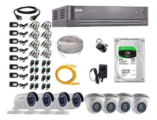 Kit Completo 8 Camaras Full Hd 1080p Hikvision Disco 2tb P2p