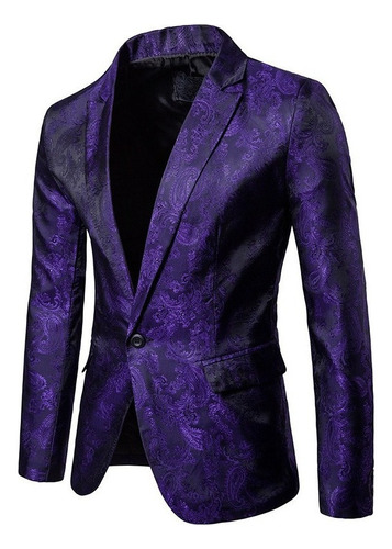 Trajes Saco Blazer Hombre Moda Patrón Diseño Un Botón