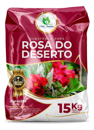 2 Sacas Substrato Rosa Do Deserto + Fertilizant Multi Jardim