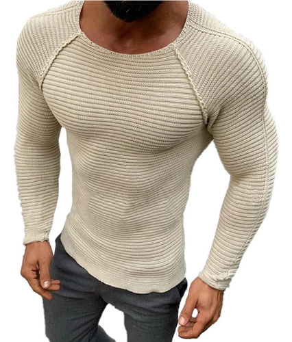 Suéter De Color Sólido Ropa Interior Masculina Slim Fit