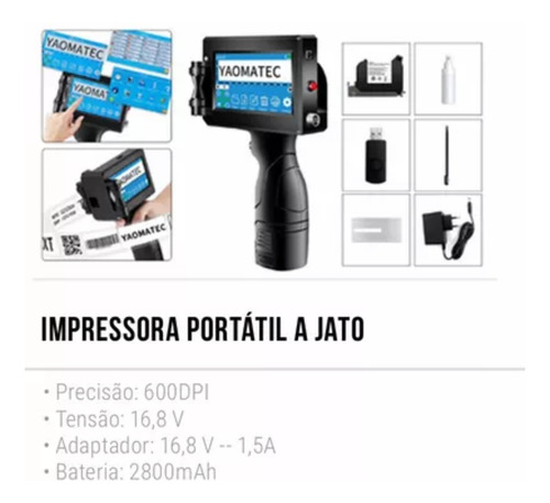 Impressora Gravar Data De Validade Fabricação Portátil 4,3