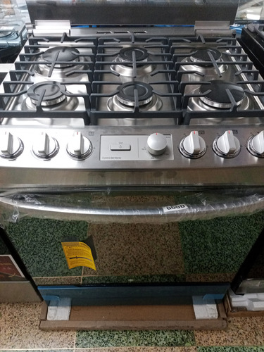 Cocina A Gas 30 ;  75cm LG 6 Hornillas Acero