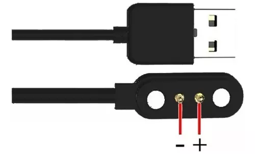 Cable Cargador Smart Watch 2 Pin 2,54mm M16 M12 D06 Hw12 Hw1