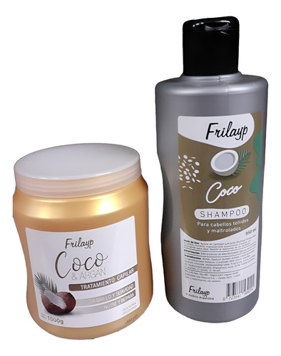 Shampoo 920cc + Baño De Coco 1 Kg Frilayp