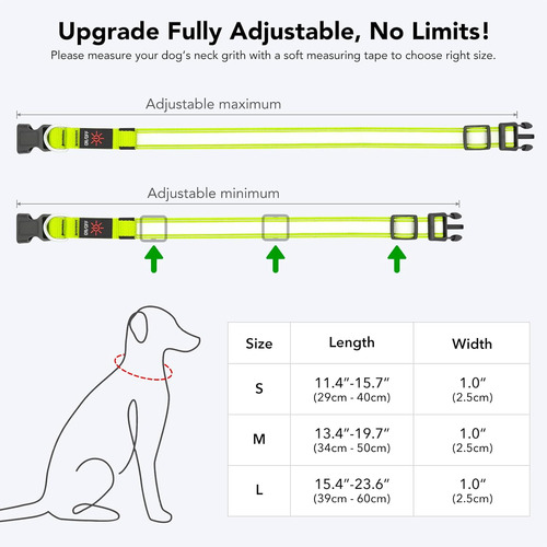 Collares De Perro Con Luz Led, Recargable Con Micro Usb, Imp