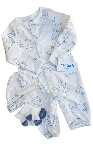 Enterito Gorro Medias Carters Bebe Animales 3 Meses 