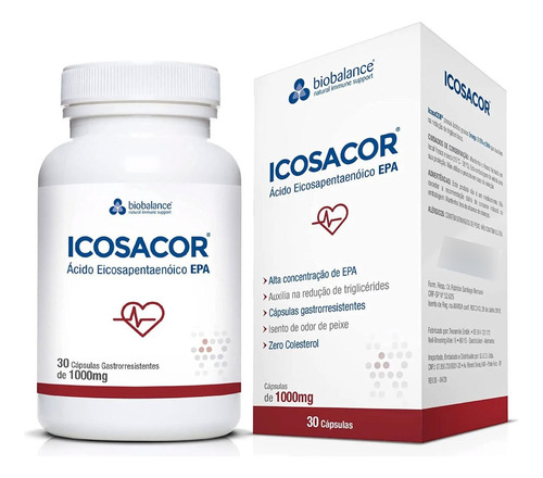 Icosacor - 90 % De Ômega 3 Epa : 30 Cápsulas - Biobalance Sabor Sem sabor