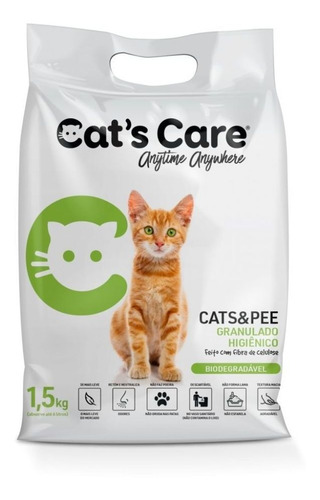 Imagem 1 de 3 de Granulado Higiênico P/ Gatos Areia Cat's Care Cats&pee 1,5kg