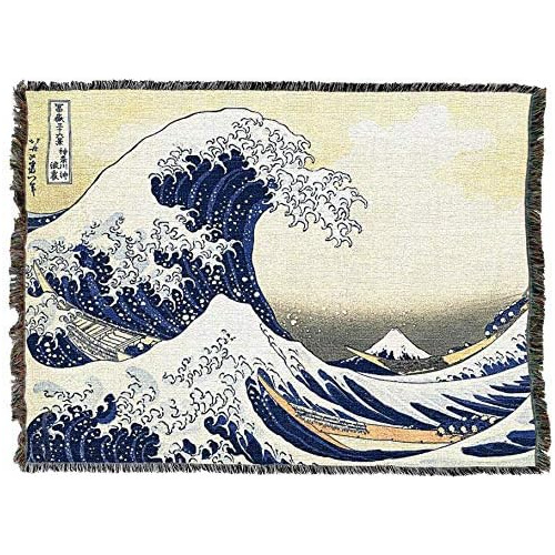Gran Ola De Kanagawa Manta Xl Por Katsushika Hokusai, R...