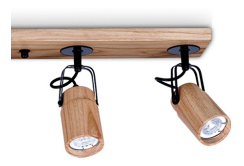 Aplique 4 Luces Madera Nordico Lampara Led Gu10 39/4 Carilux