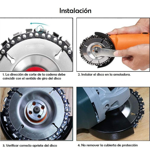 Imagen 5 de 6 de Disco Amoladora Para Madera Con Cadena Motosierra