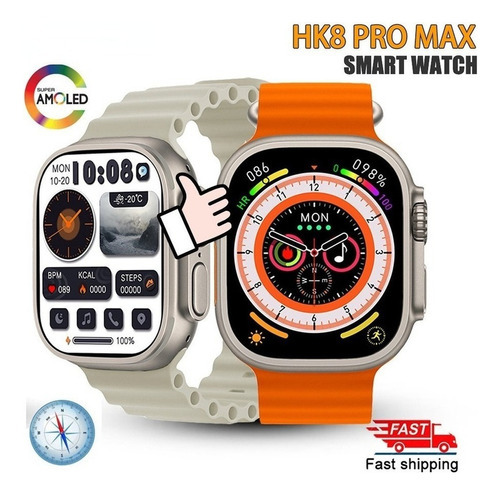 Reloj Inteligente Hk8 Pro Max Ultra Con Pantalla Amoled Color De La Caja Blanco