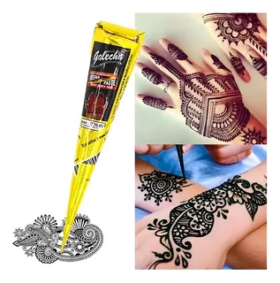 Henna India Golecha Negro Original Para Tatuajes Temporales