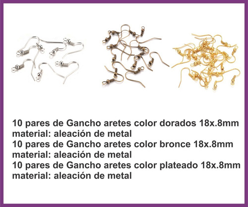 Kit Componentes Bisuteria, Dijes, Cadena, Etc Para Armar
