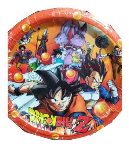 Dragon Ball Super Gt Goku Paq 50 Platos Pasteleros 18 Cms