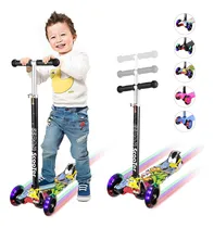 Comprar Patinete Para Niños, Scooter De 3 Ruedas, 4 Altura Ajustable, Inclinado Para Dirigir, Cubierta Extra Ancha, Scooter Para Niños Con Ruedas De Luz Led, Para Niñas Y Niños De 3 A 14 Años De Edad. Aprende
