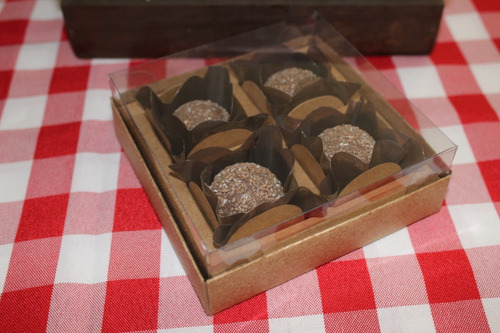 Imagem 3 de 3 de 50 X Caixa Brigadeiro P/ 4 Doces Gourmet / Doces / Bombons