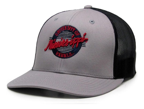 Ole Miss Rebels Trucker Hat Gorra Camionero Malla Gris Y