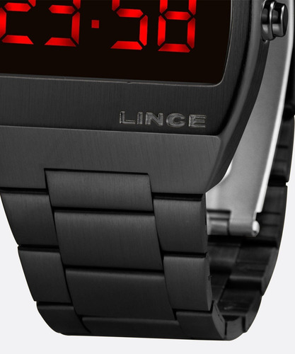 Relogio Lince Mdn4620l Vxpx Digital Black Led Vermelho