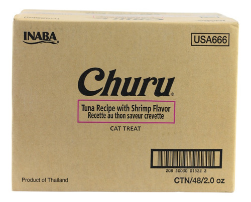 Inaba Churu Premio Gato Atún Y Camarón Caja 192pz 14g