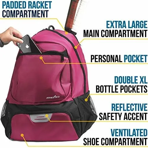 Mochila De Tenis Athletico Premier, Bolsa De Tenis Con Capac