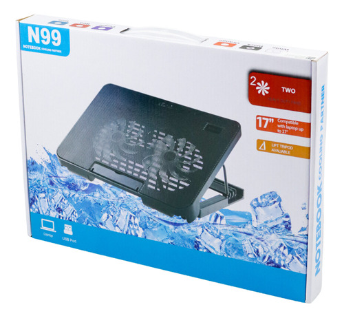 Base Cooler Ventilador Notebook N99 Negro Base Notebook