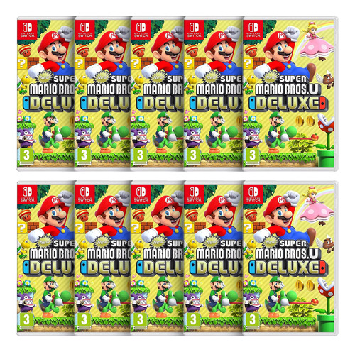 Combo Com 10 New Super Mario Bros U Deluxe Switch Fisico