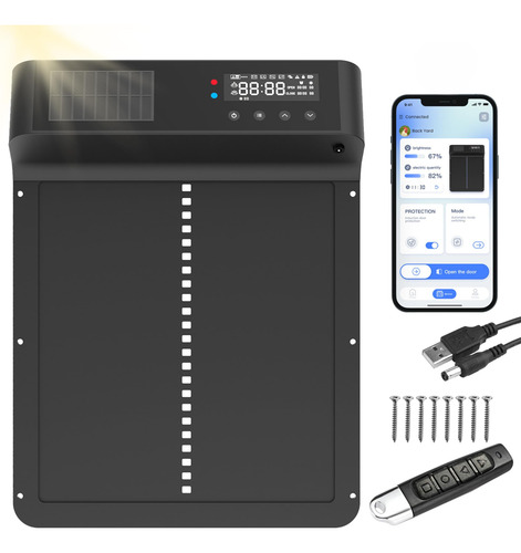 Puerta Automática De Gallinero Marca Xyz Modelo Abc Solar Negro