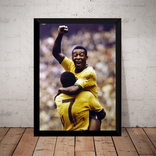 Quadro Foto Decorativo Futebol Rei Pelé 42x29cm