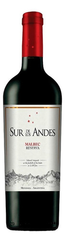 Vino Sur De Los Andes Reserva Malbec 750ml Mendoza Premium.