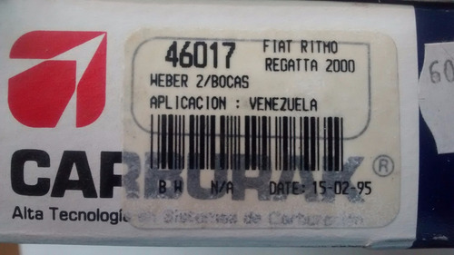 Kit Carburador Fiat Regata / Ritmo 2000 Weber 2 Boca 46017
