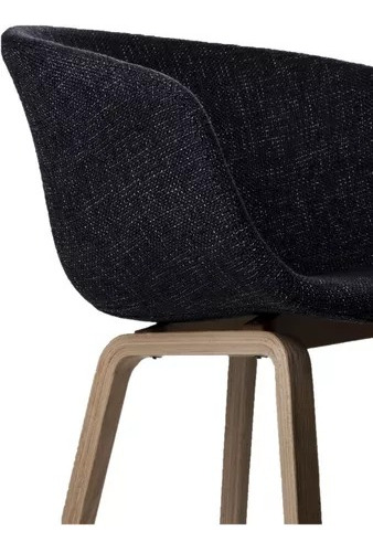 Silla Acojinada Con Apoya Brazos Para Hogar O Restaurante Estructura De La Silla Azul Oscuro