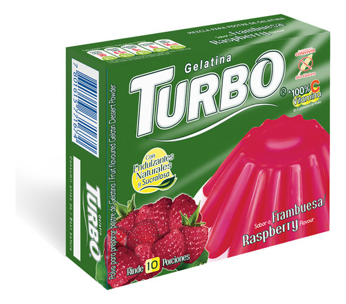 Pack 10 Jalea Gelatina Sin Gluten Turbo 10 Porciones