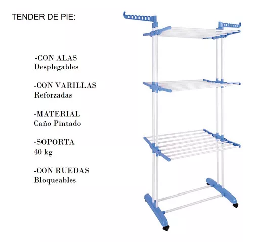 Tender Ropa Tendedero Metal Vertical Plegable Alas Pettish