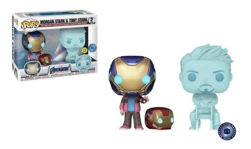 Funko Pop Tony Stark Hologram Y Morgan Brilla Glow Piab