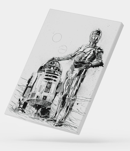 Cuadro Impresión Digital Lienzo: Star Wars - R2d2 & C3po
