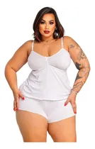 Comprar Kit C\u002F10 Baby Doll Short Pijama Liganete Liso Plus Size