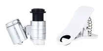 Comprar Lupa Microscopio 60x Para Celular O Tablet Clip + Luz Led Color Gris