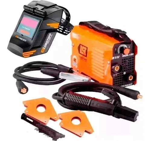 Soldadora inverter Lüsqtoff Megairon-100 naranja y negra 50Hz/60Hz 220V