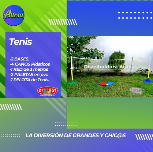 Juego De Tenis Mini Tenis Para Jardin Paletas Red Serabot