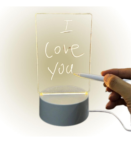 Luminaria Mesa Com Tela Para Escrever Led Para Presente 3d