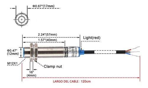 Imagen 4 de 10 de Sensor Proximidad Inductivo Pnp 6-36v Lj12a3-4-z/by Hobb
